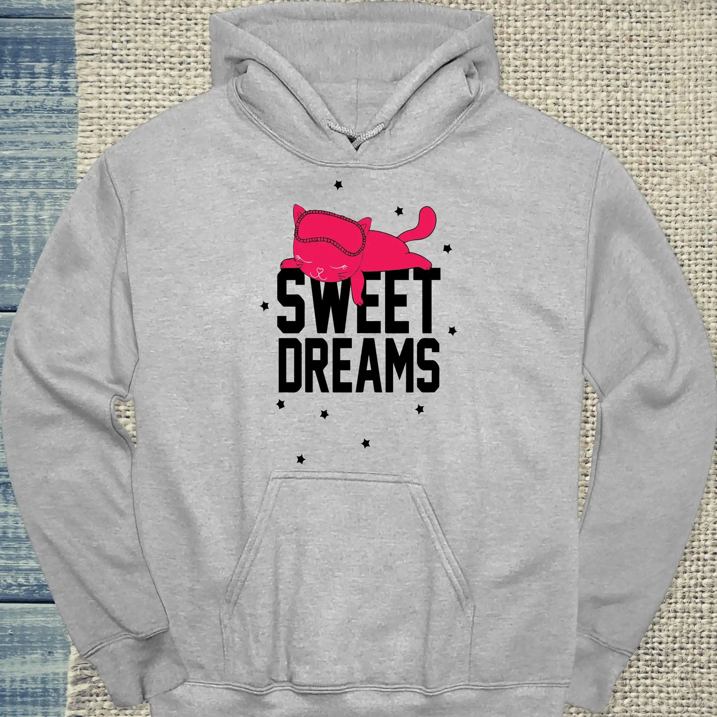 Hoodie - Sweet Dreams - Unisex - Katze Grau