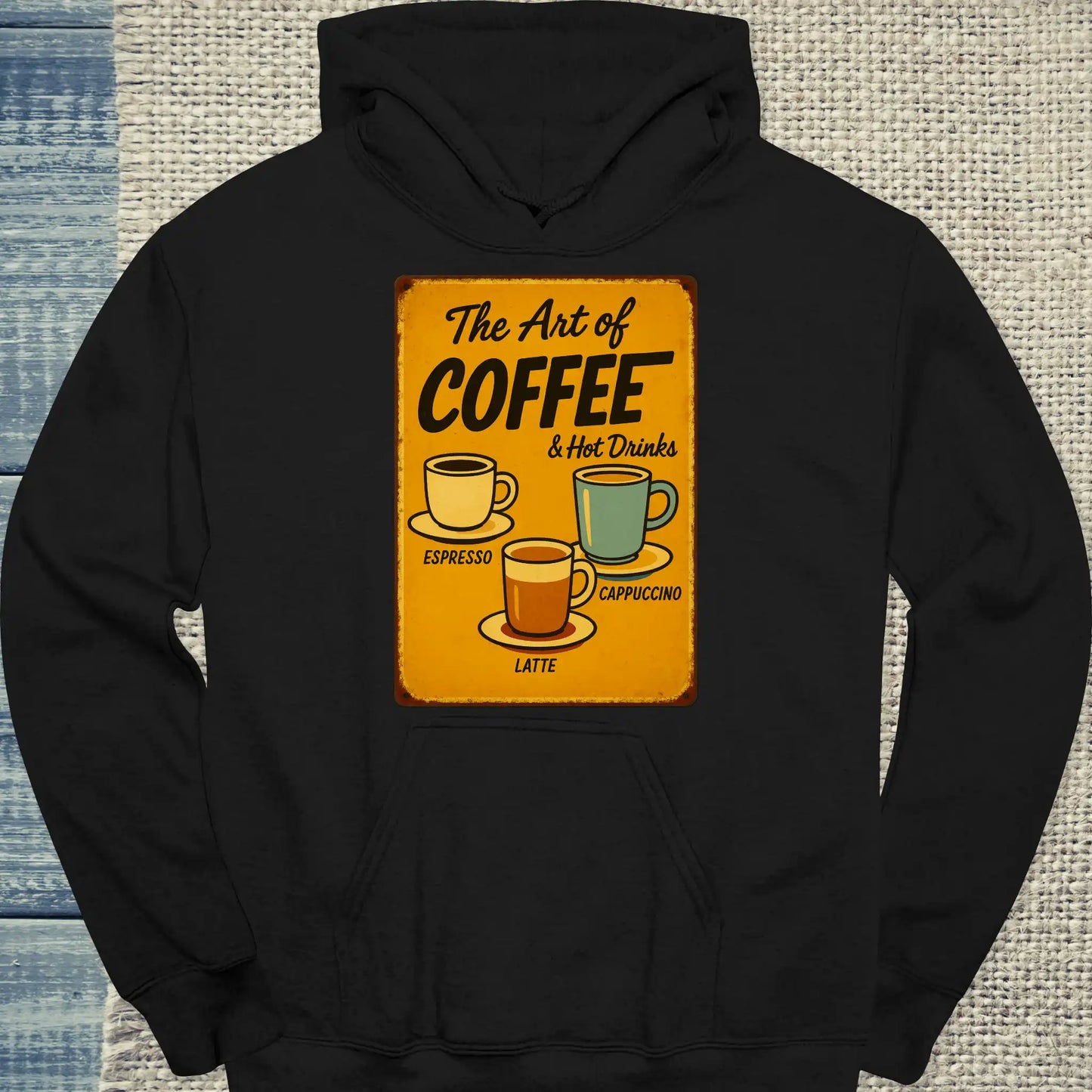 Hoodie - The Art of Coffee - Unisex - Kaffee, Retro Schwarz