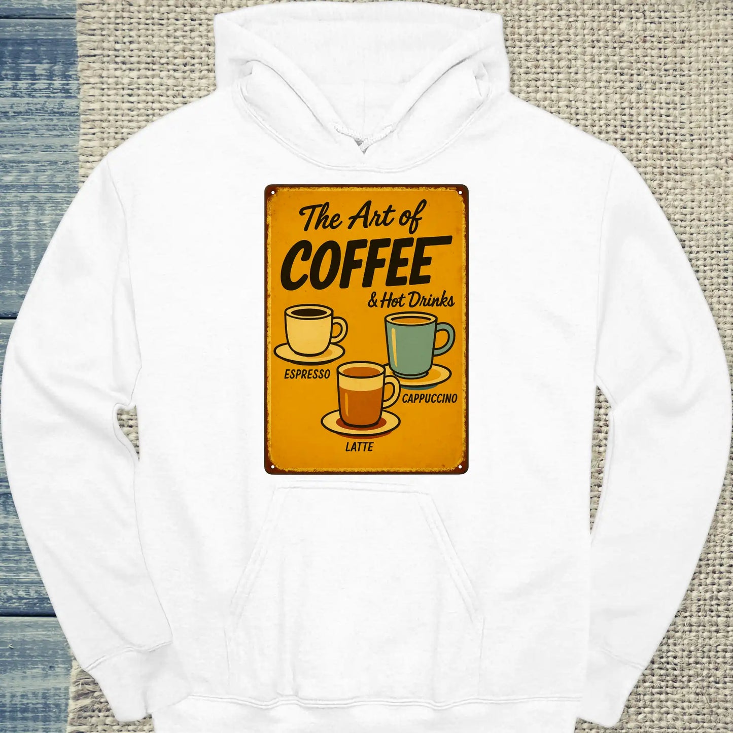 Hoodie - The Art of Coffee - Unisex - Kaffee, Retro Weiß