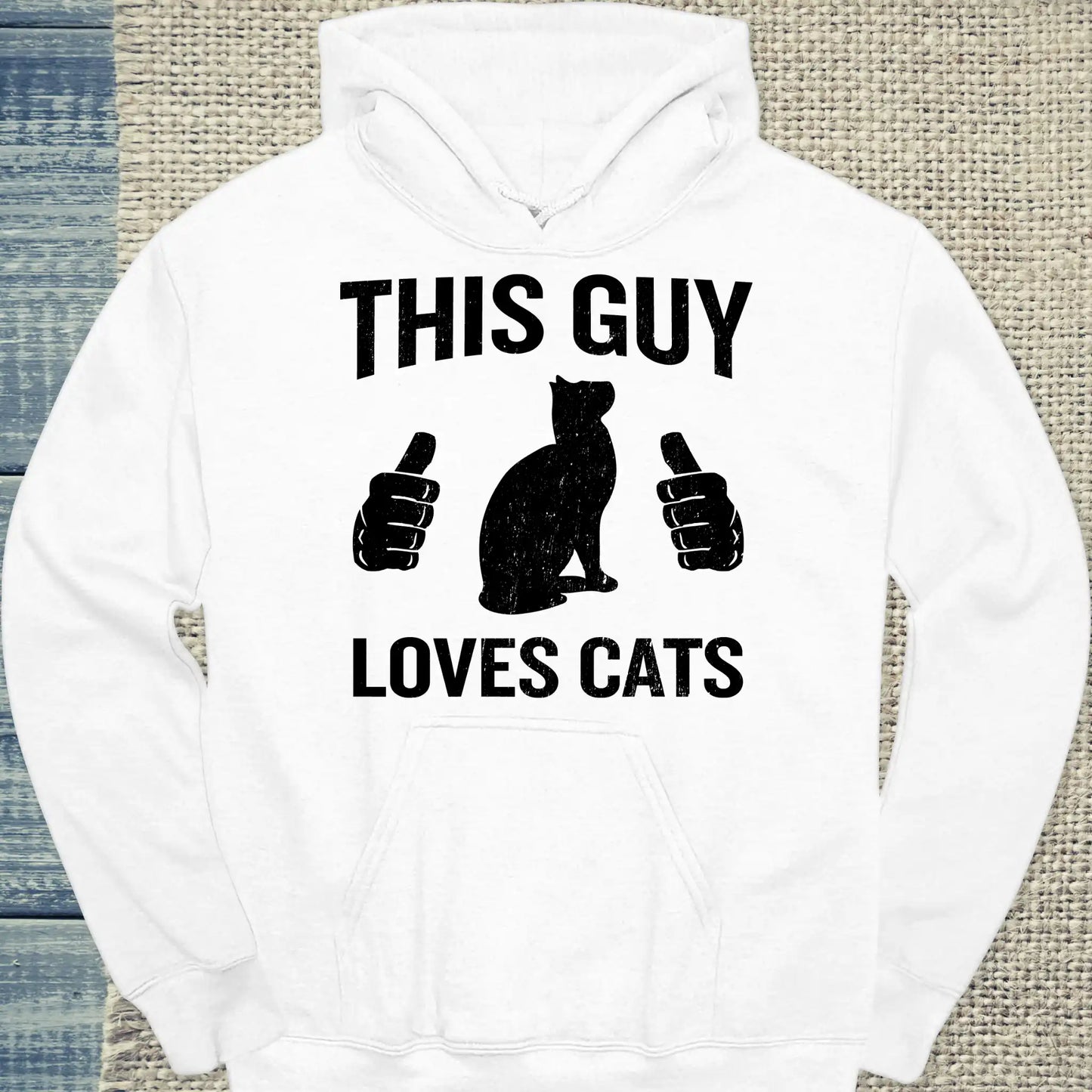 Hoodie - This Guy Loves Cats - Unisex - Katze, Cat Guy Weiß