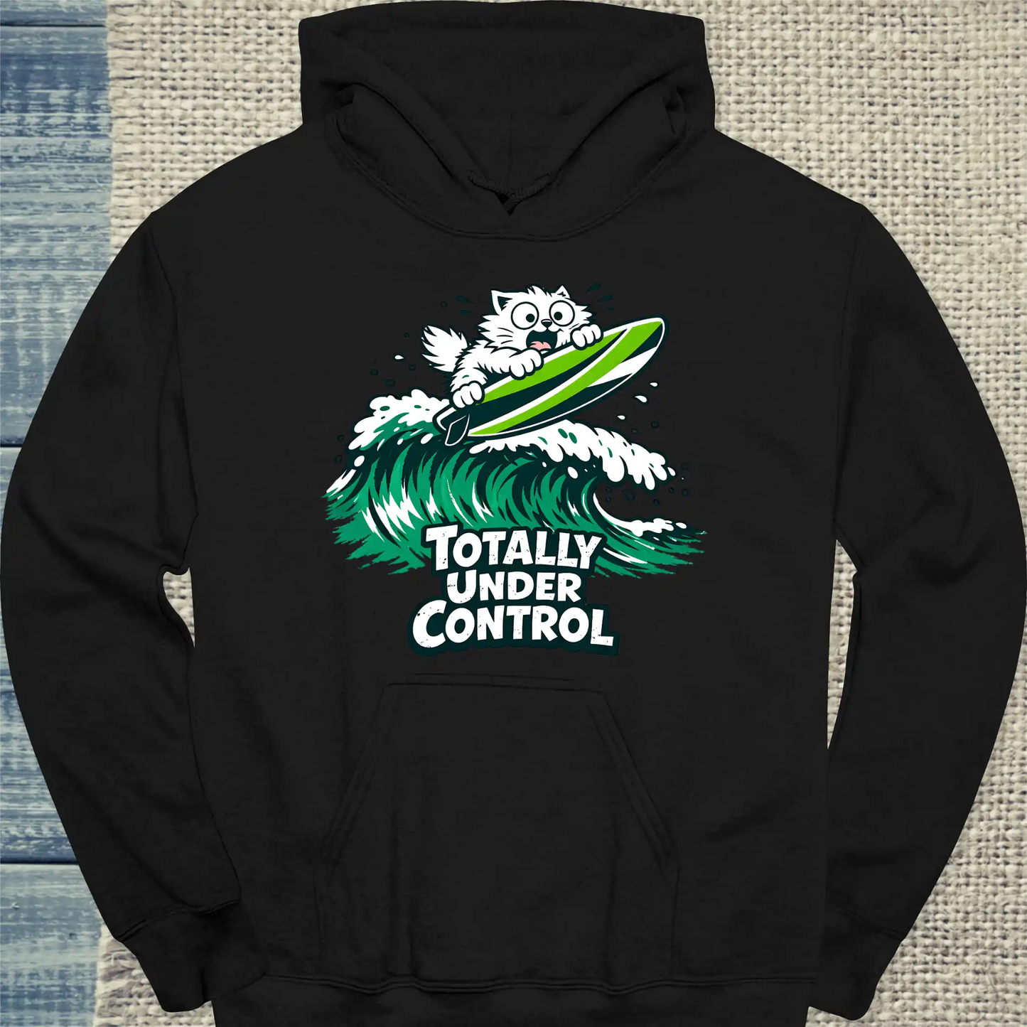 Hoodie - Totally Under Control - Unisex - Katze, Sommer Schwarz