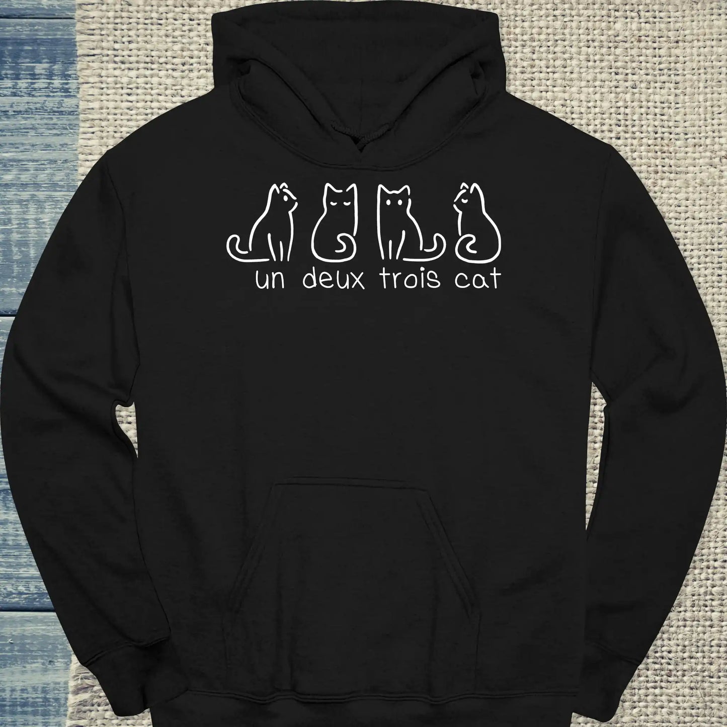 Hoodie - Un Deux Trois Cat - Unisex - Katze Schwarz