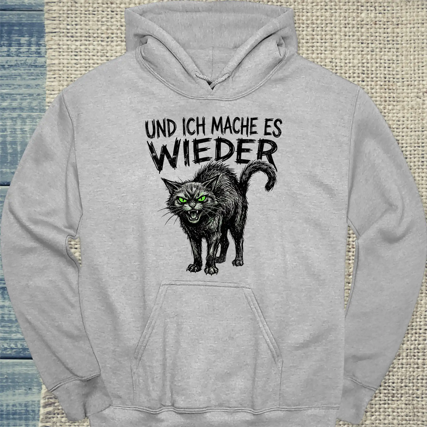 Hoodie - Und ich mache es wieder - Unisex - Katze Grau