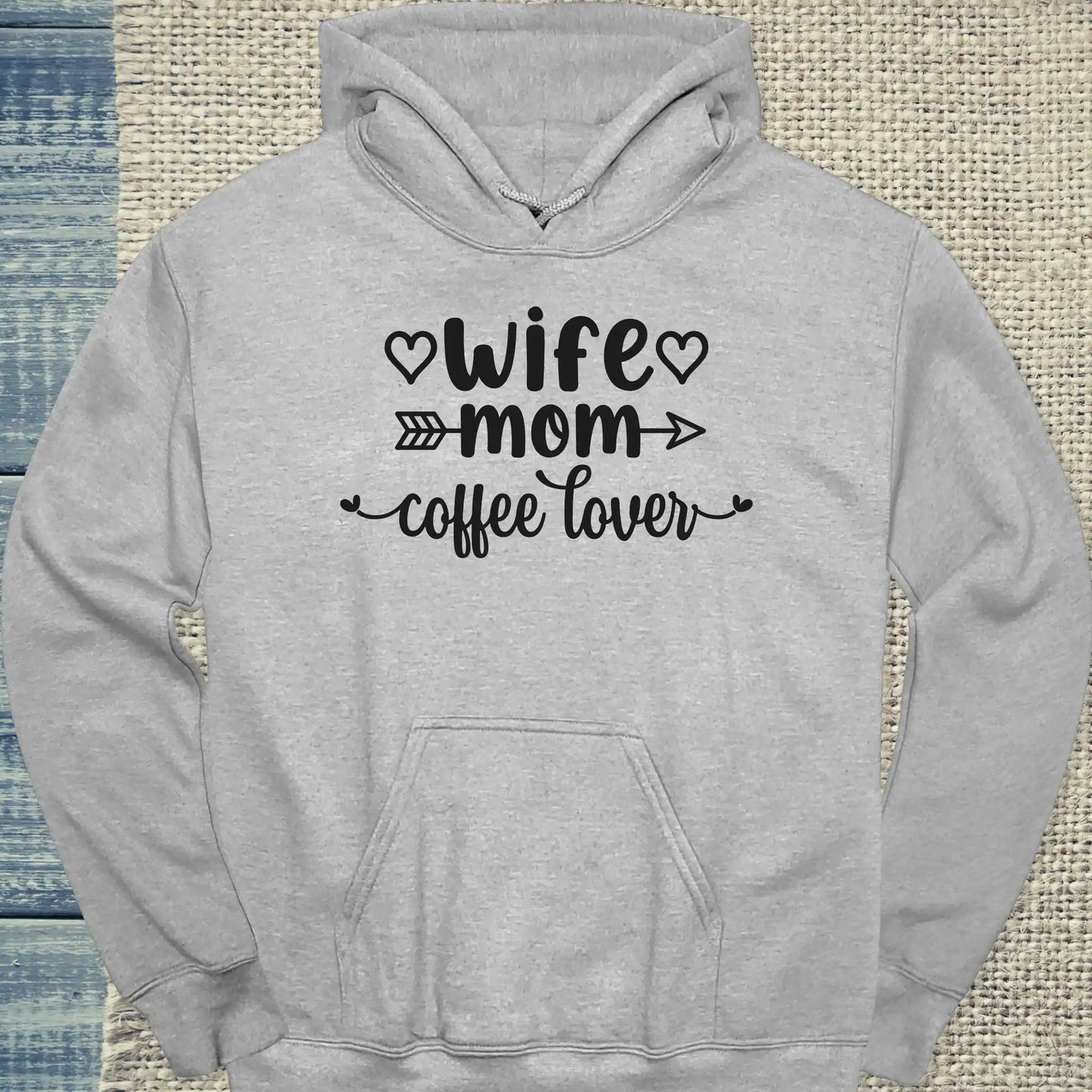 Hoodie - Wife - Mom - coffee lover - Unisex - Kaffee Grau