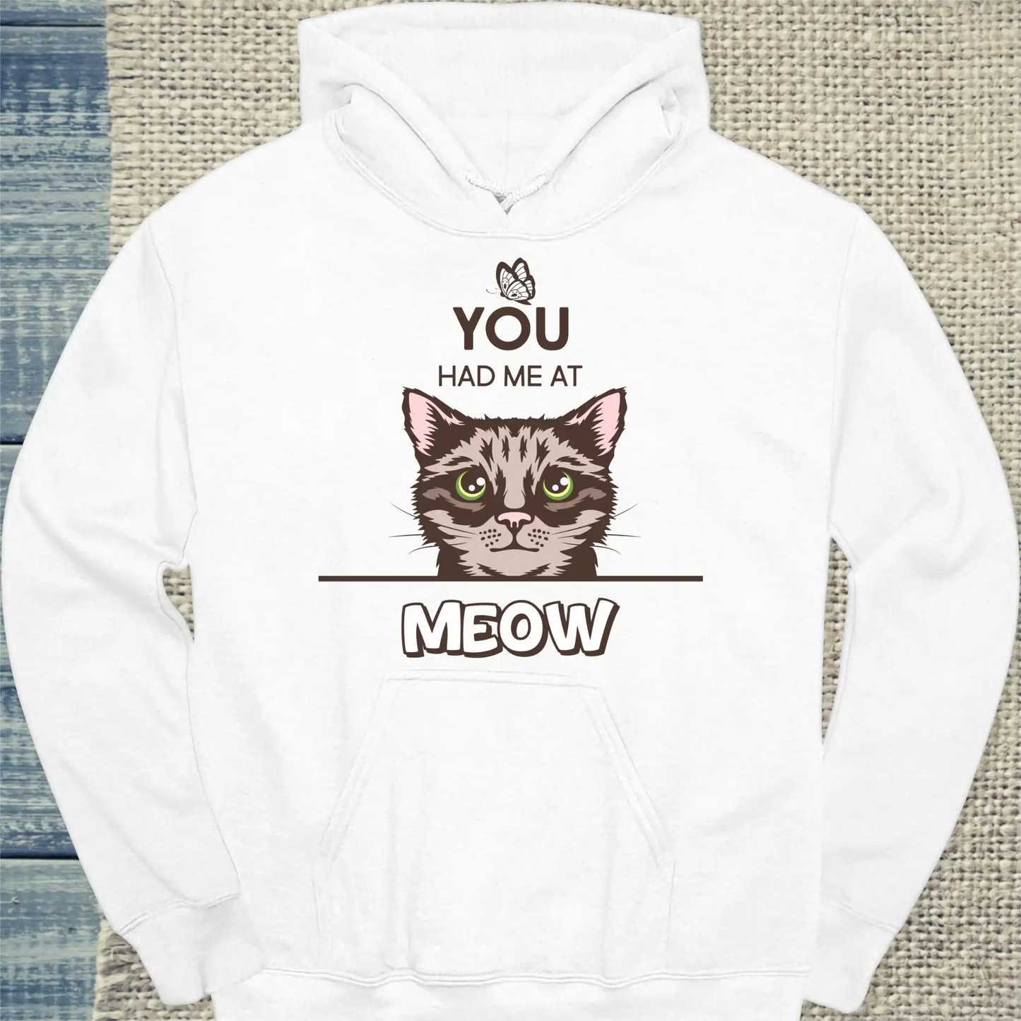 Hoodie - You had me at MEOW - Unisex - Katze Weiß
