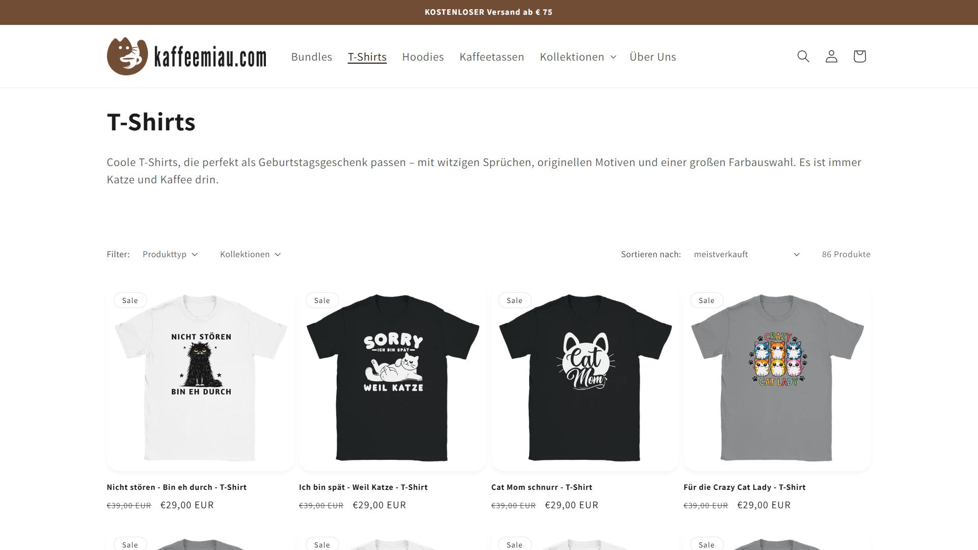 Kaffeemiau – Bio-Shirts & Tassen für Kaffeeliebhaber mit Stil