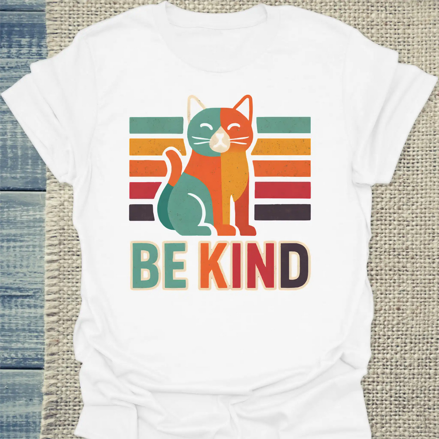 T-Shirt - Be Kind - Katze - Unisex - Katze Weiß