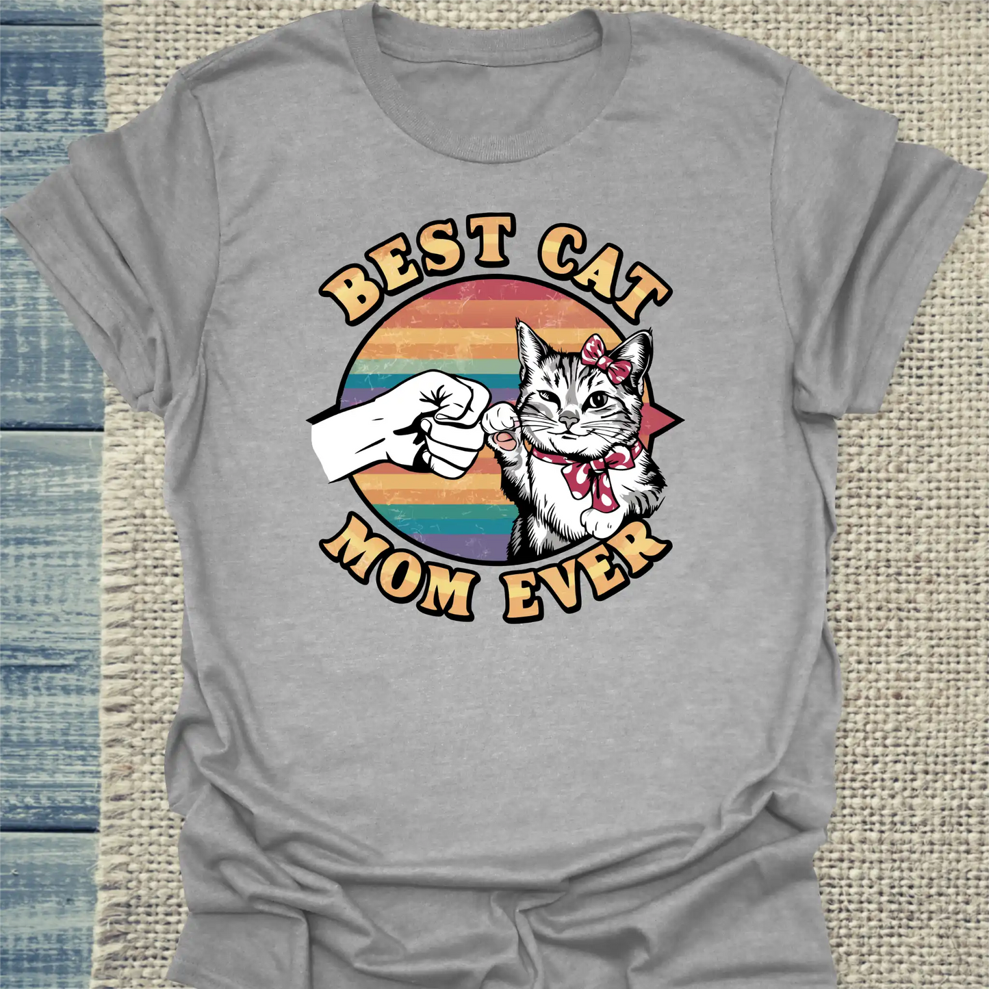 T-Shirt - Best Cat Mom Ever - Unisex - Katze Grau