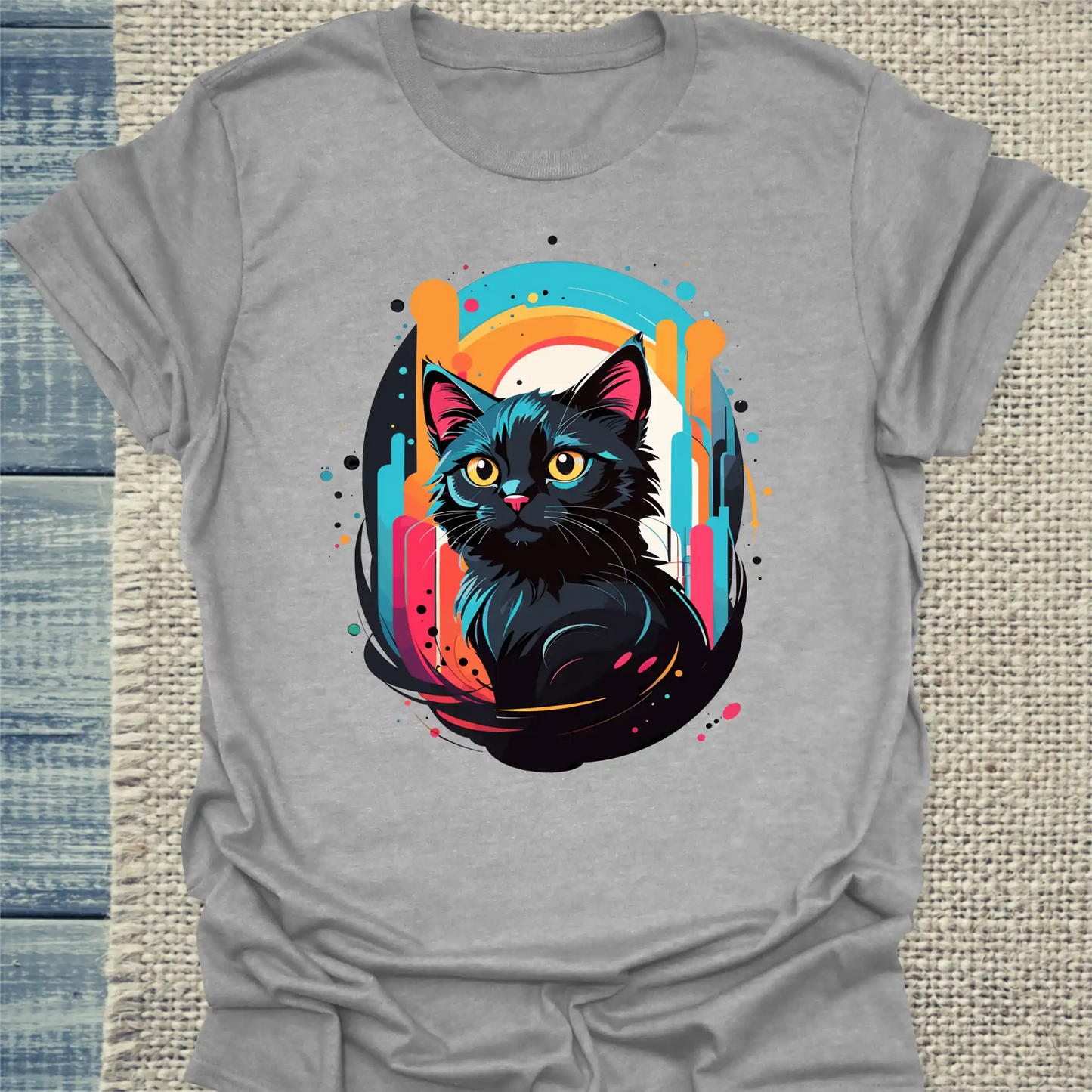 T-Shirt - Black Cat Colors - Unisex - Katze Grau