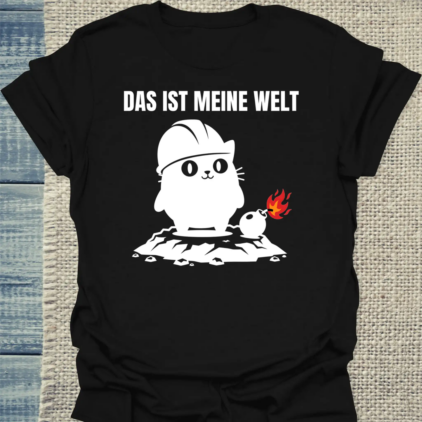 T-Shirt - Das ist meine Welt - Unisex - Katze Schwarz