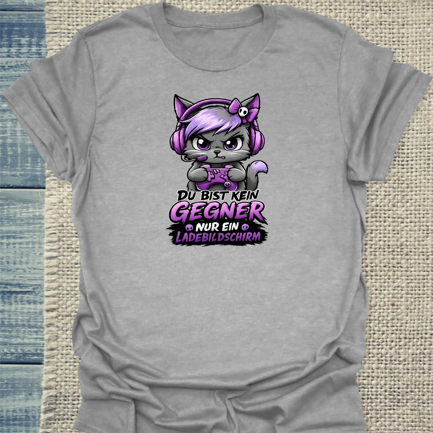 T-Shirt - Du bist kein Gegner - Unisex - Katze Grau