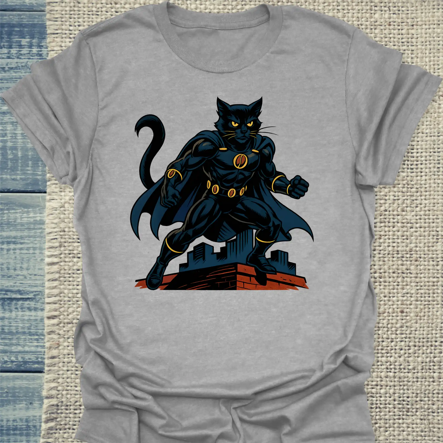 T-Shirt - Espresso Panther - Superpfoten - Unisex - Superpfoten Grau