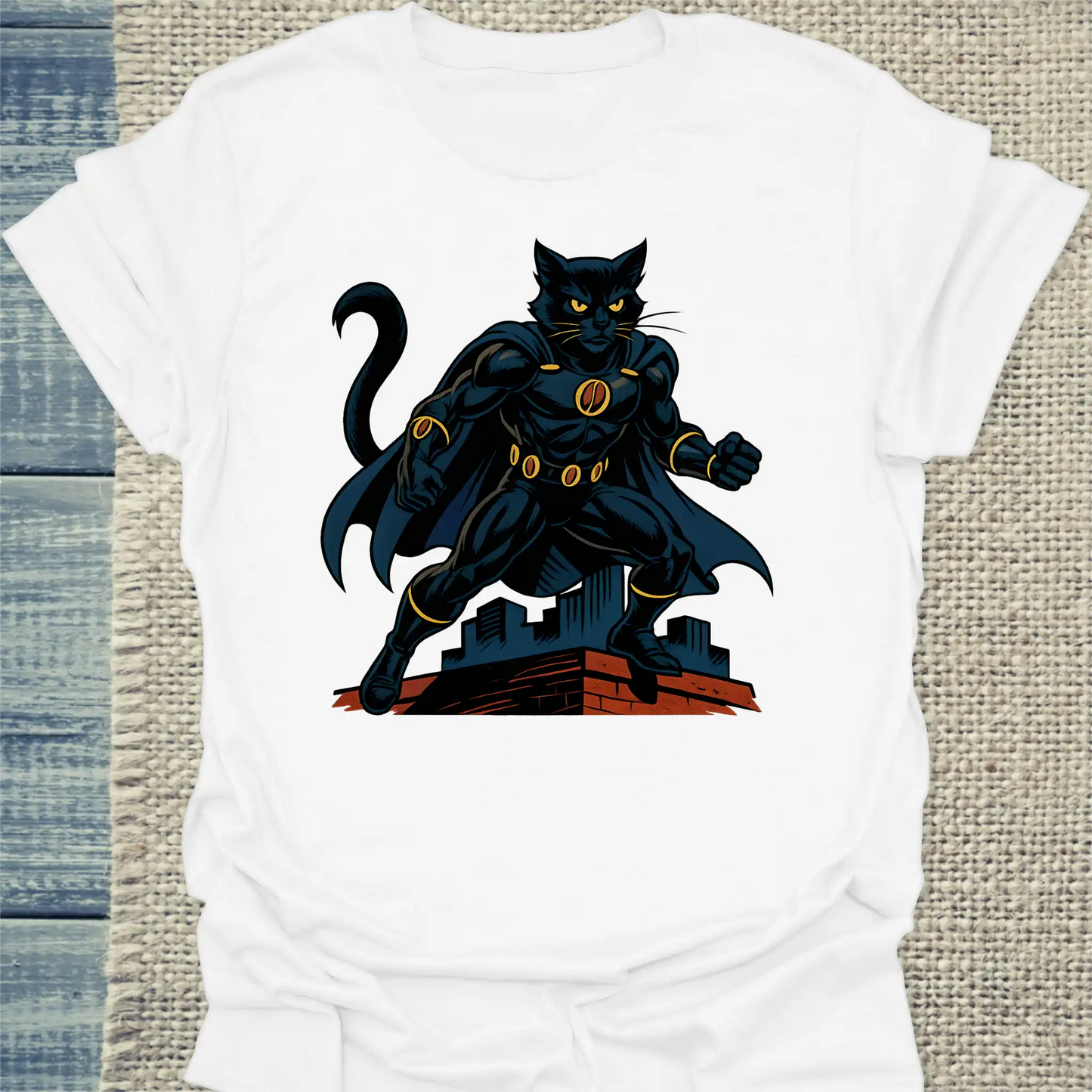 T-Shirt - Espresso Panther - Superpfoten - Unisex - Superpfoten Weiß
