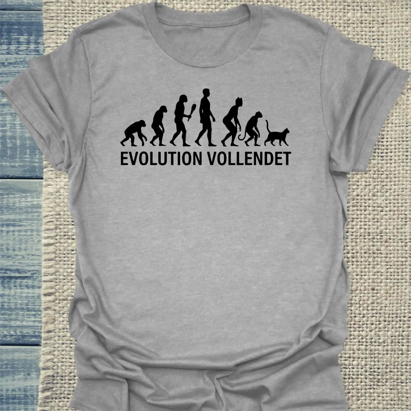 T-Shirt - Evolution - Unisex - Katze Grau