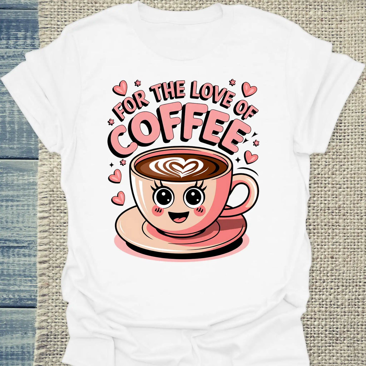 T-Shirt - For the love of coffee - Unisex - Kaffee Weiß