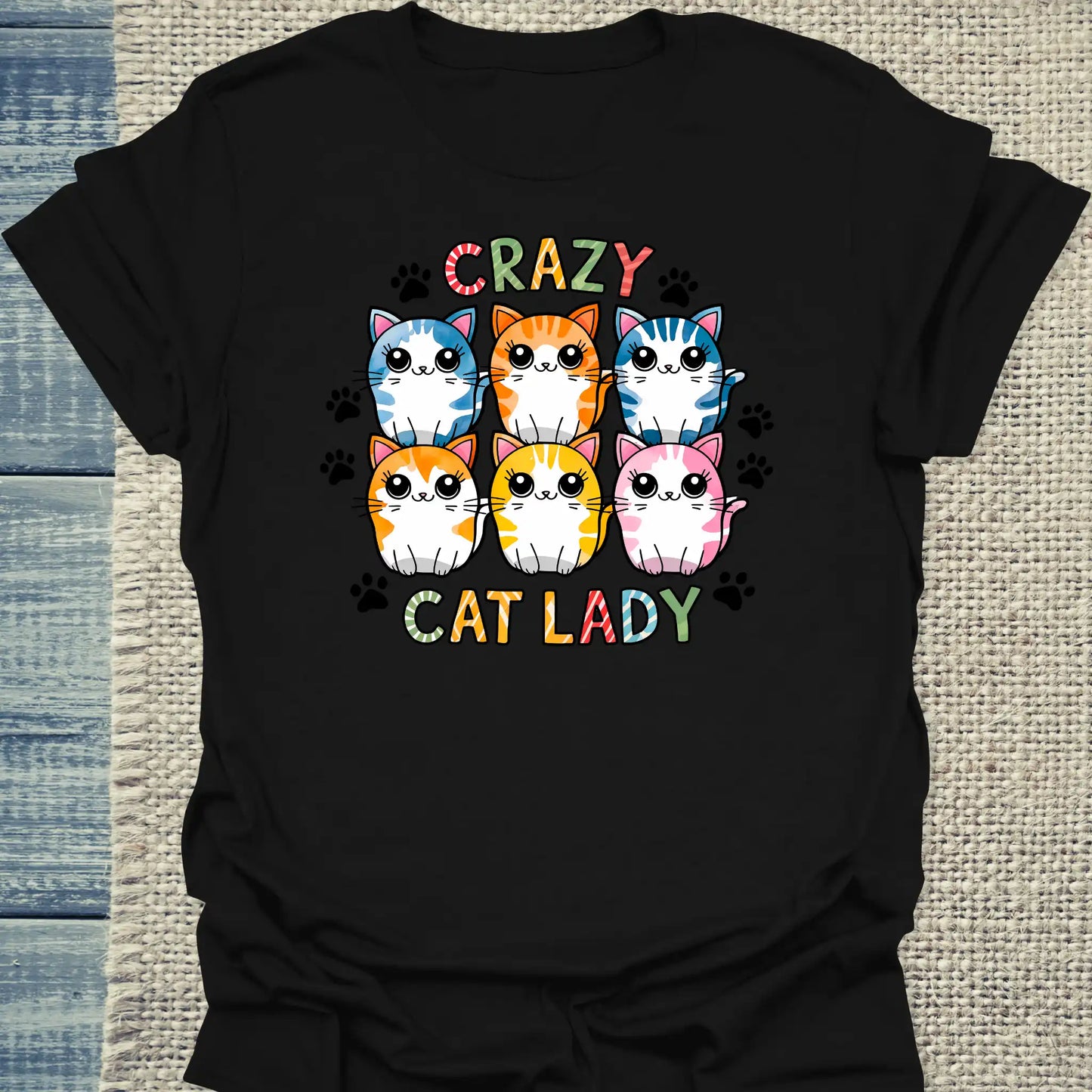 T-Shirt - Für die Crazy Cat Lady - Unisex - Kaffee, Cat Lady Schwarz