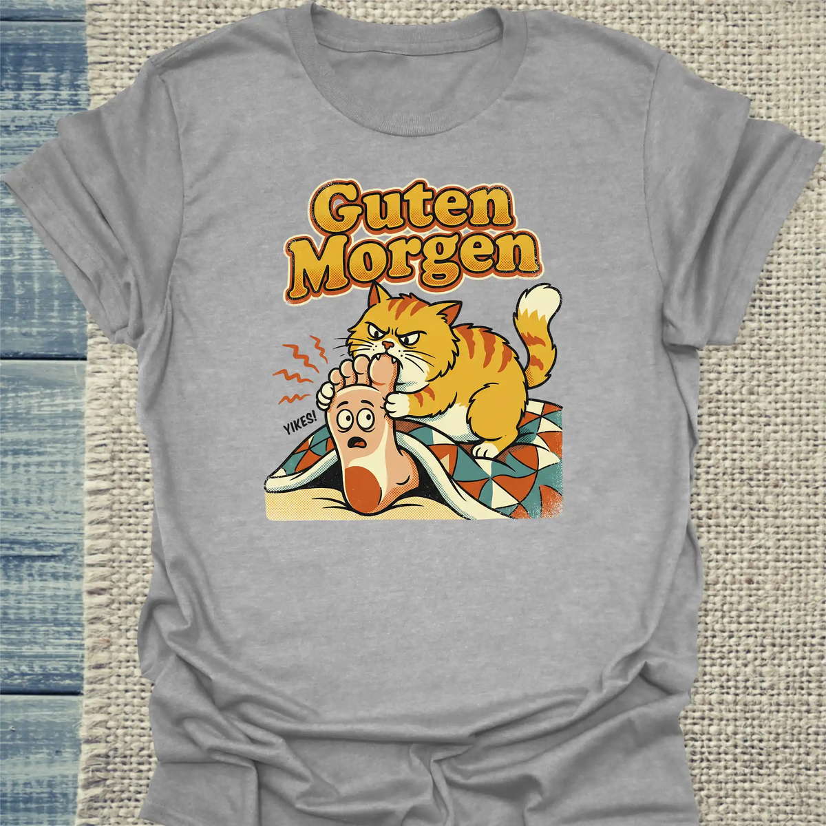 T-Shirt - Guten Morgen - Unisex - Katze Grau