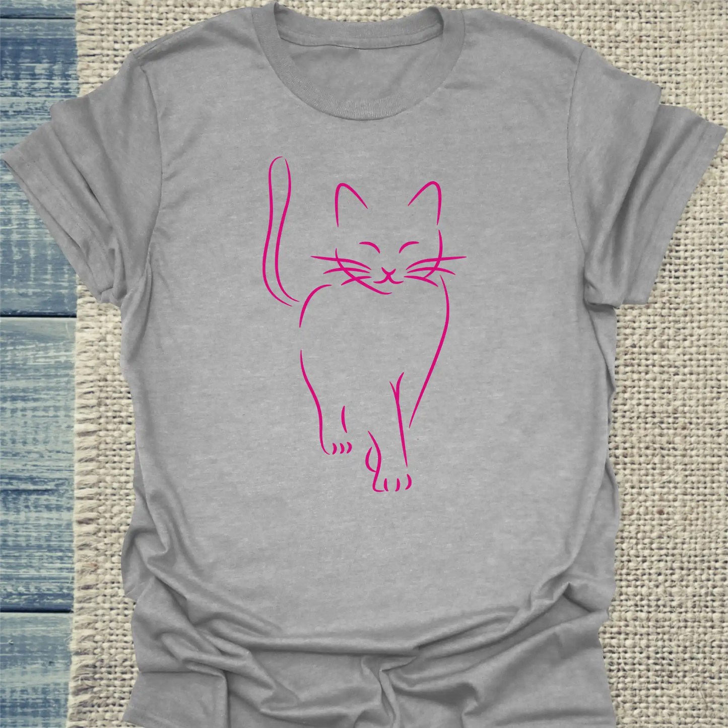 T-Shirt - Heiße Katze - Unisex - Katze Grau