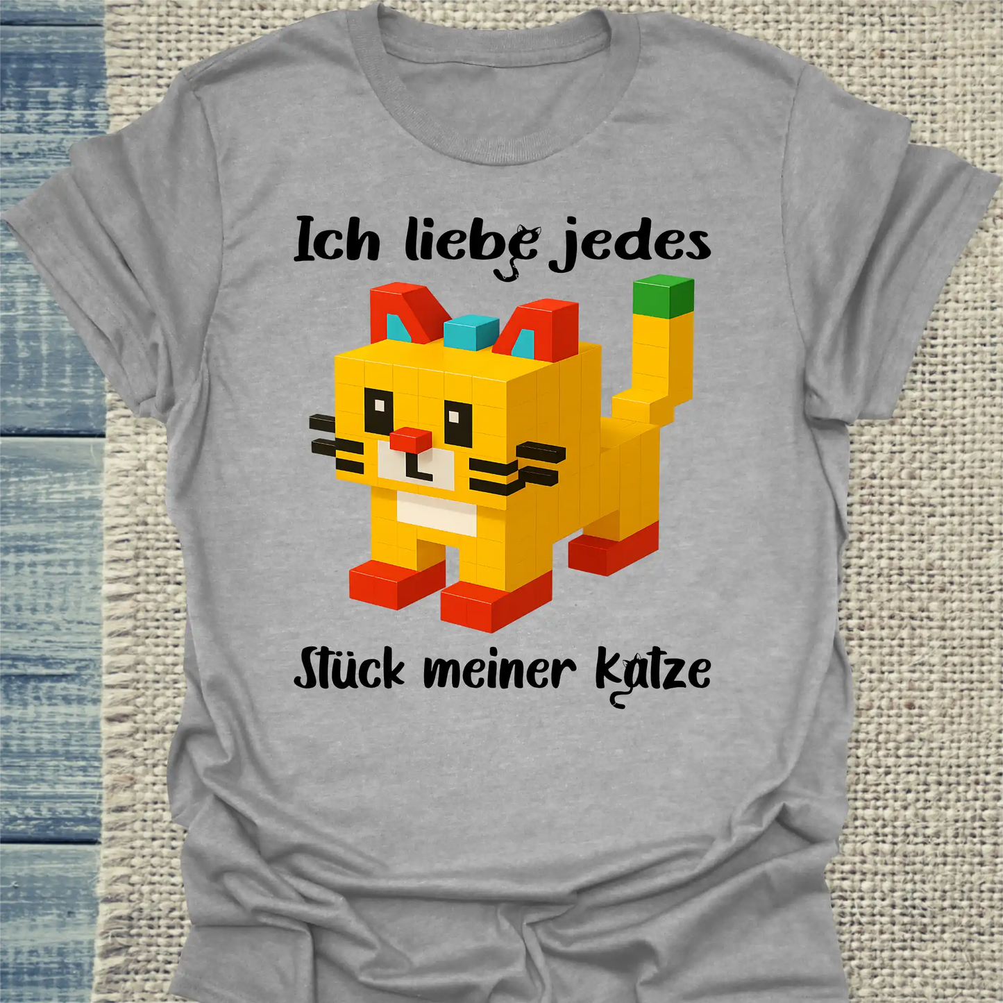 T-Shirt - Ich liebe jedes Stück meiner Katze - Unisex - Katze Grau