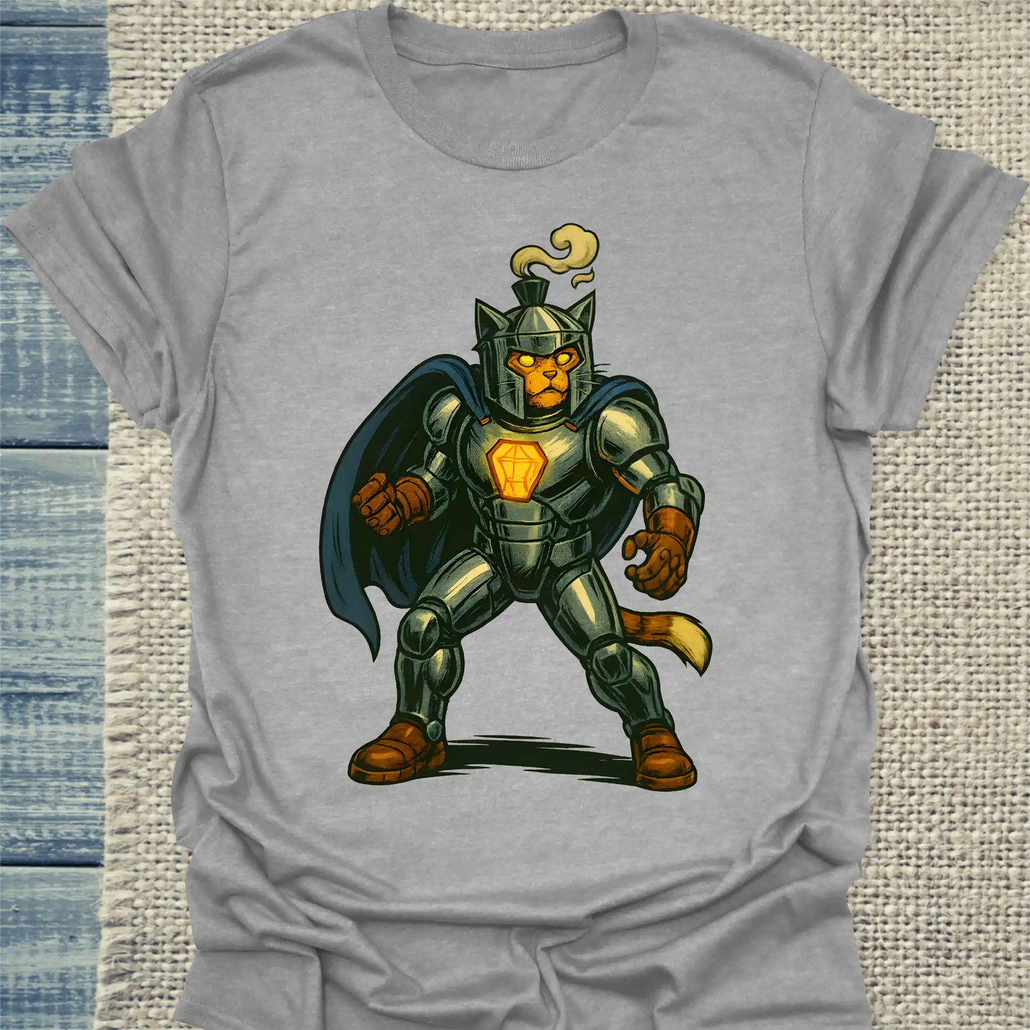 T-Shirt - Iron Purr - Superpfoten - Unisex - Superpfoten Grau