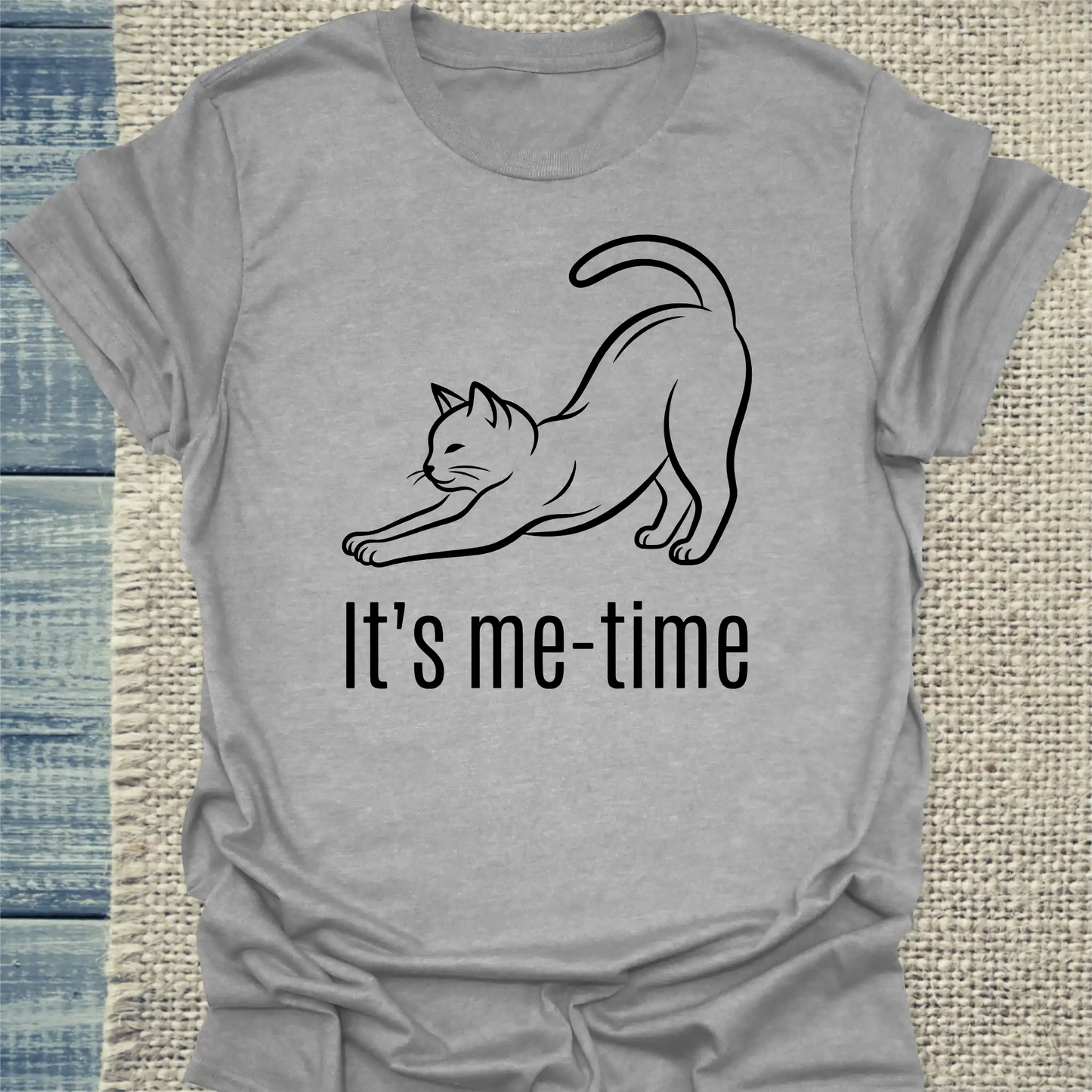 T-Shirt - It's me-time - Unisex - Katze Grau