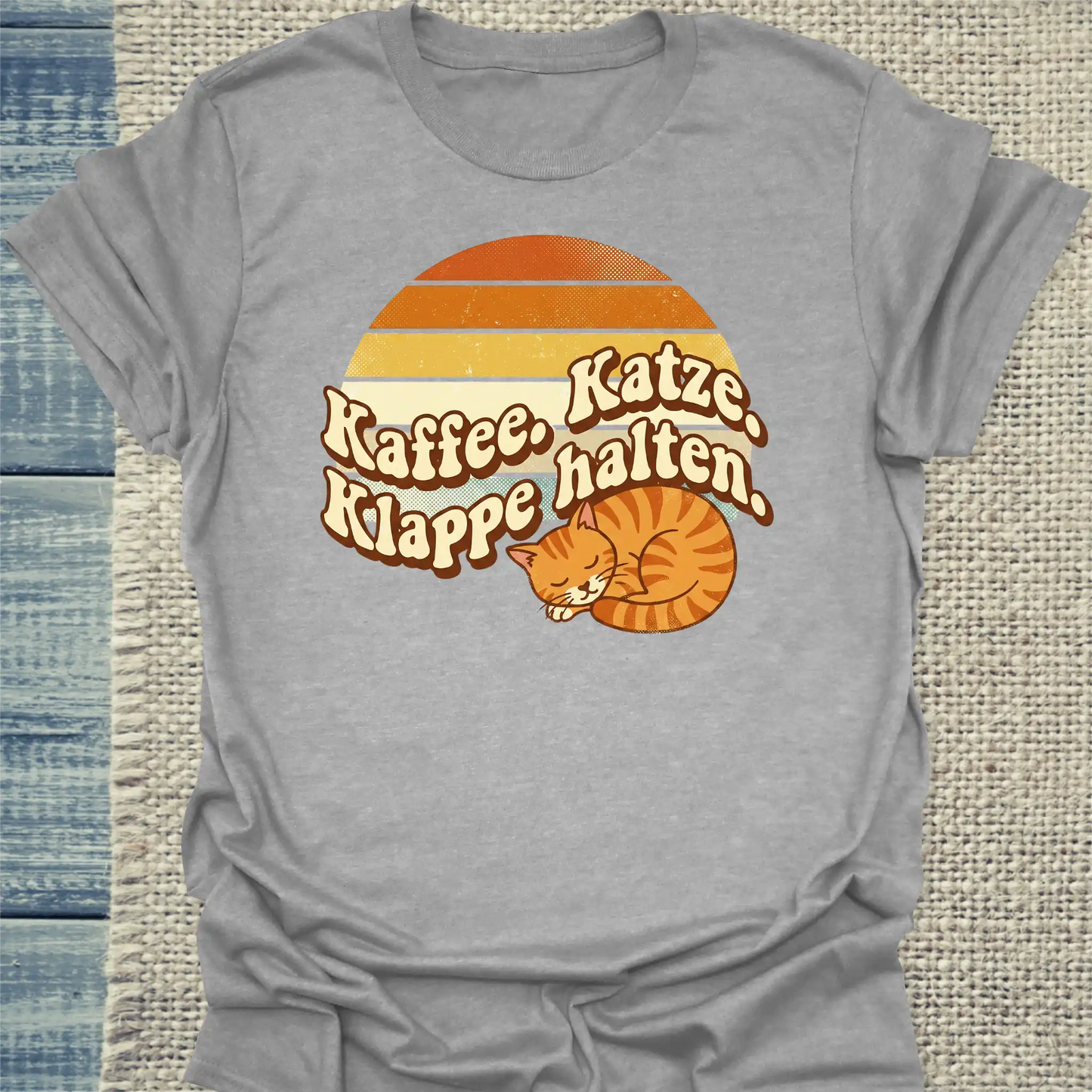 T-Shirt - Kaffee. Katze. Klappe halten. - Unisex - Katze & Kaffee Grau