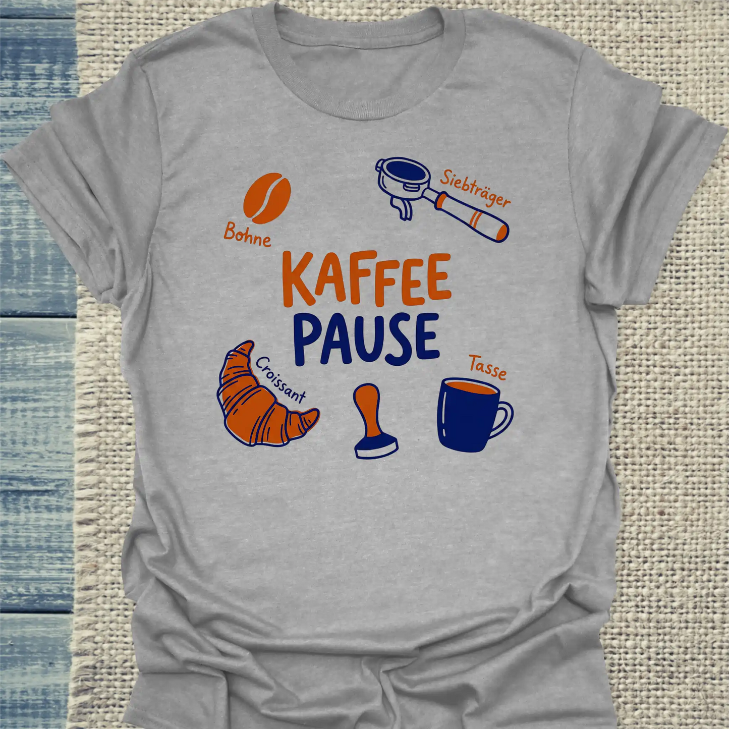 T-Shirt - Kaffee Pause - Unisex - Kaffee Grau