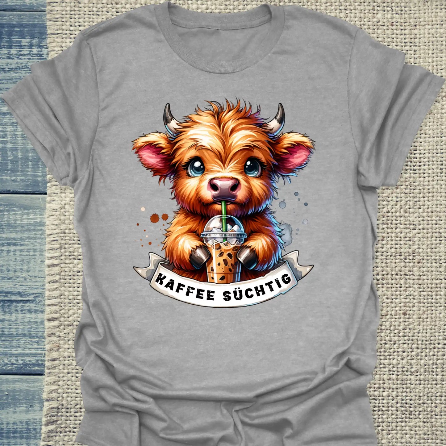 T-Shirt - Kaffee süchtig - Unisex - Kaffee Grau