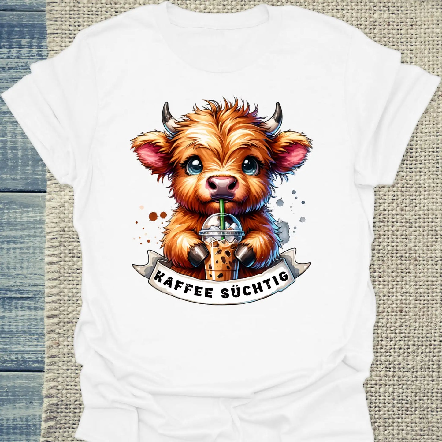 T-Shirt - Kaffee süchtig - Unisex - Kaffee Weiß