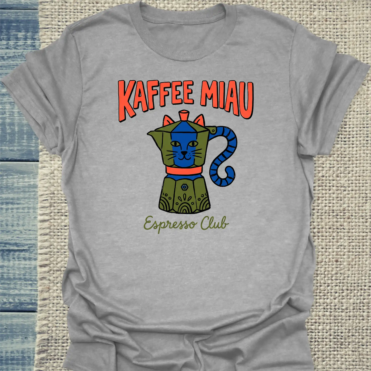 T-Shirt - KaffeeMiau Espresso Club - Unisex - Kaffee Grau
