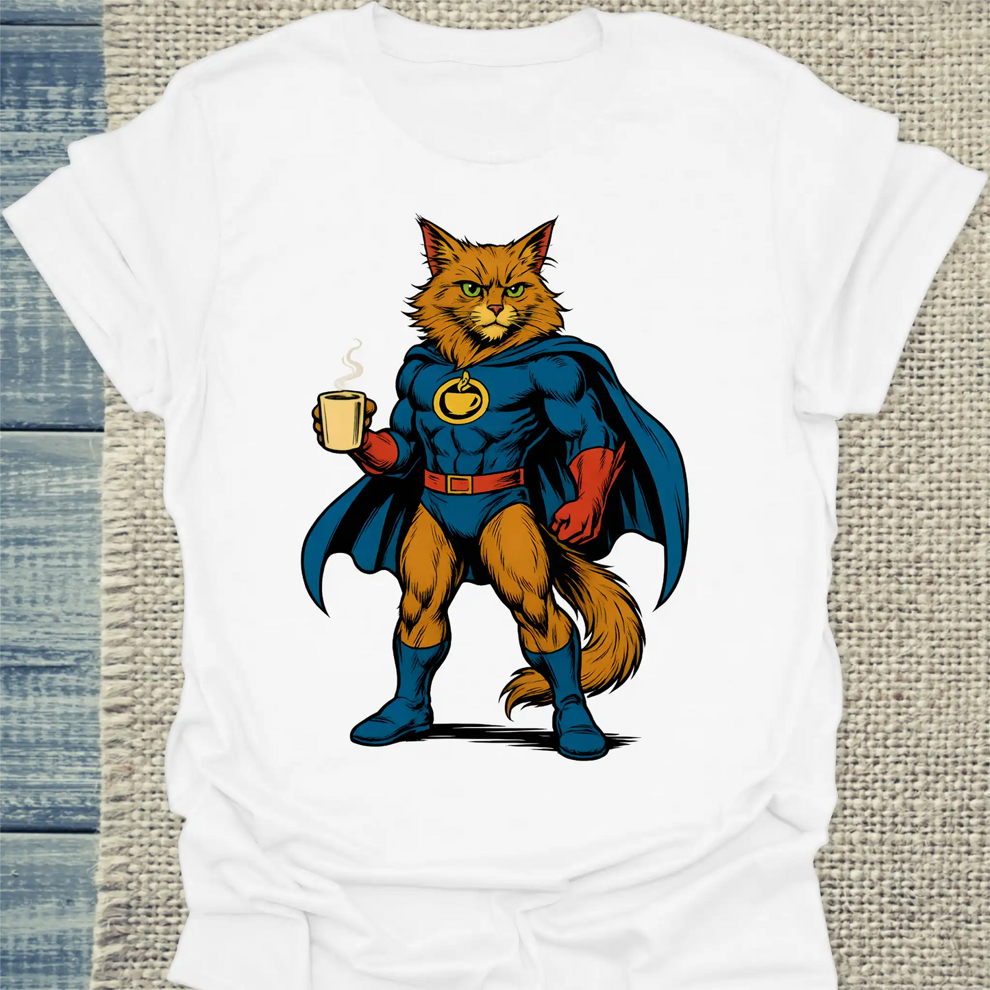 T-Shirt - Kapt’n Koffein - Superpfoten - Unisex - Superpfoten Weiß