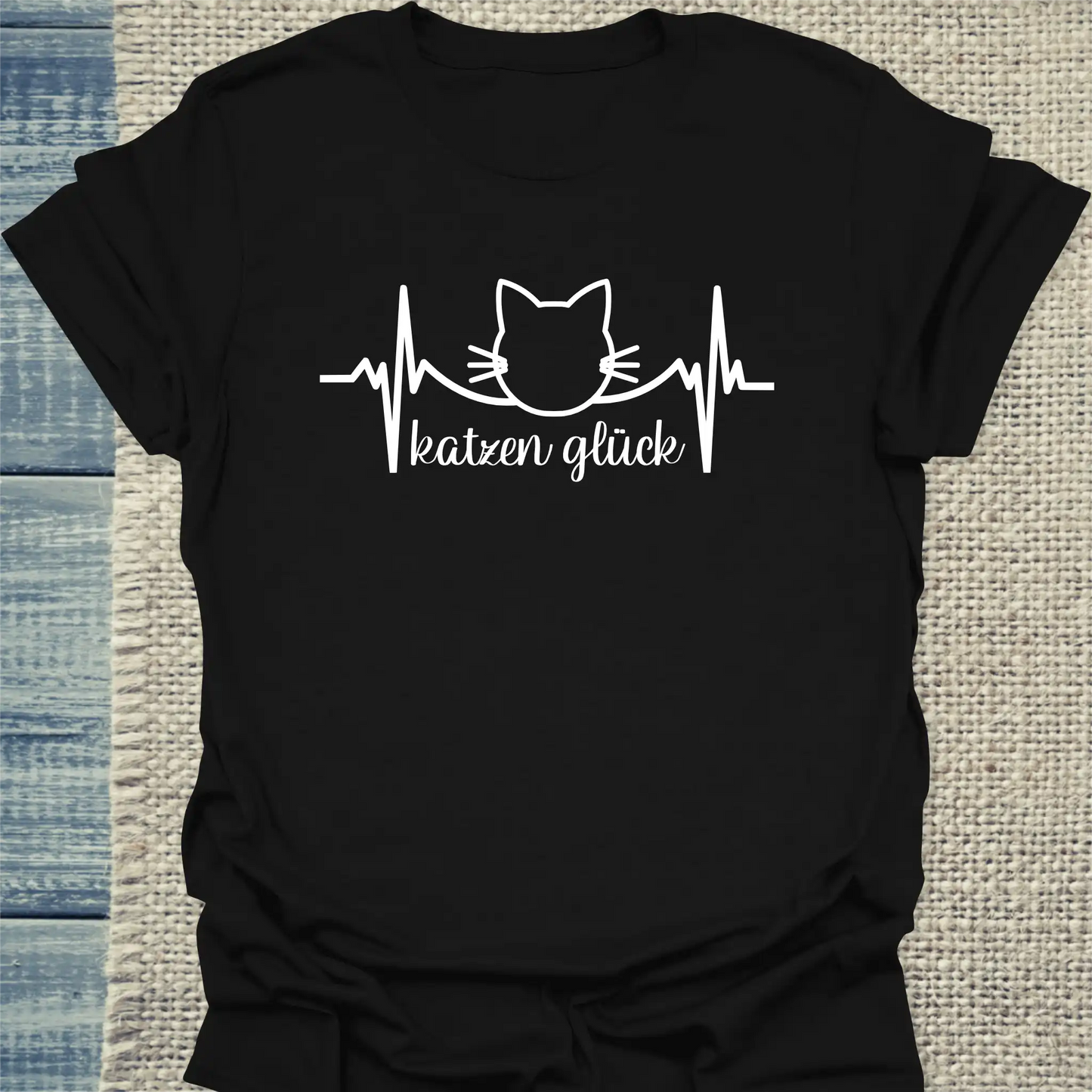 T-Shirt - Katzen Glück - Unisex - Katze Schwarz