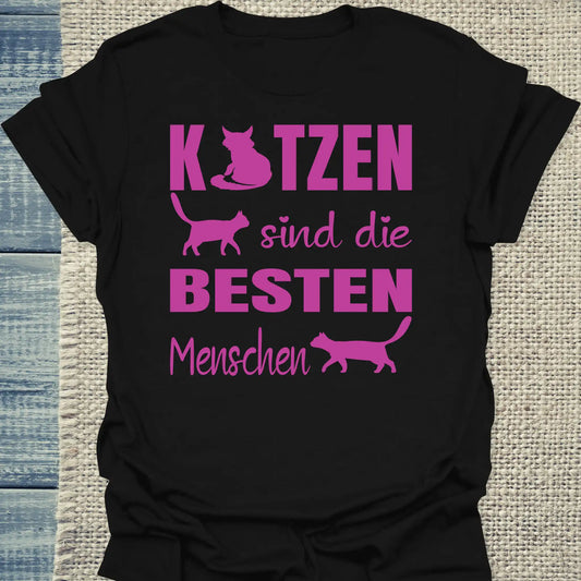 T-Shirt - Katzen sind die besten Menschen - Unisex - Katze Schwarz