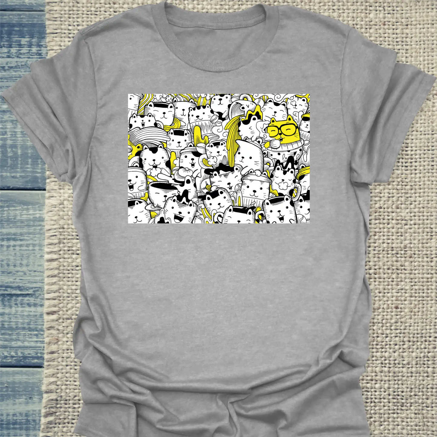 T-Shirt - Katzenwahnsinn - Unisex - Katze Grau
