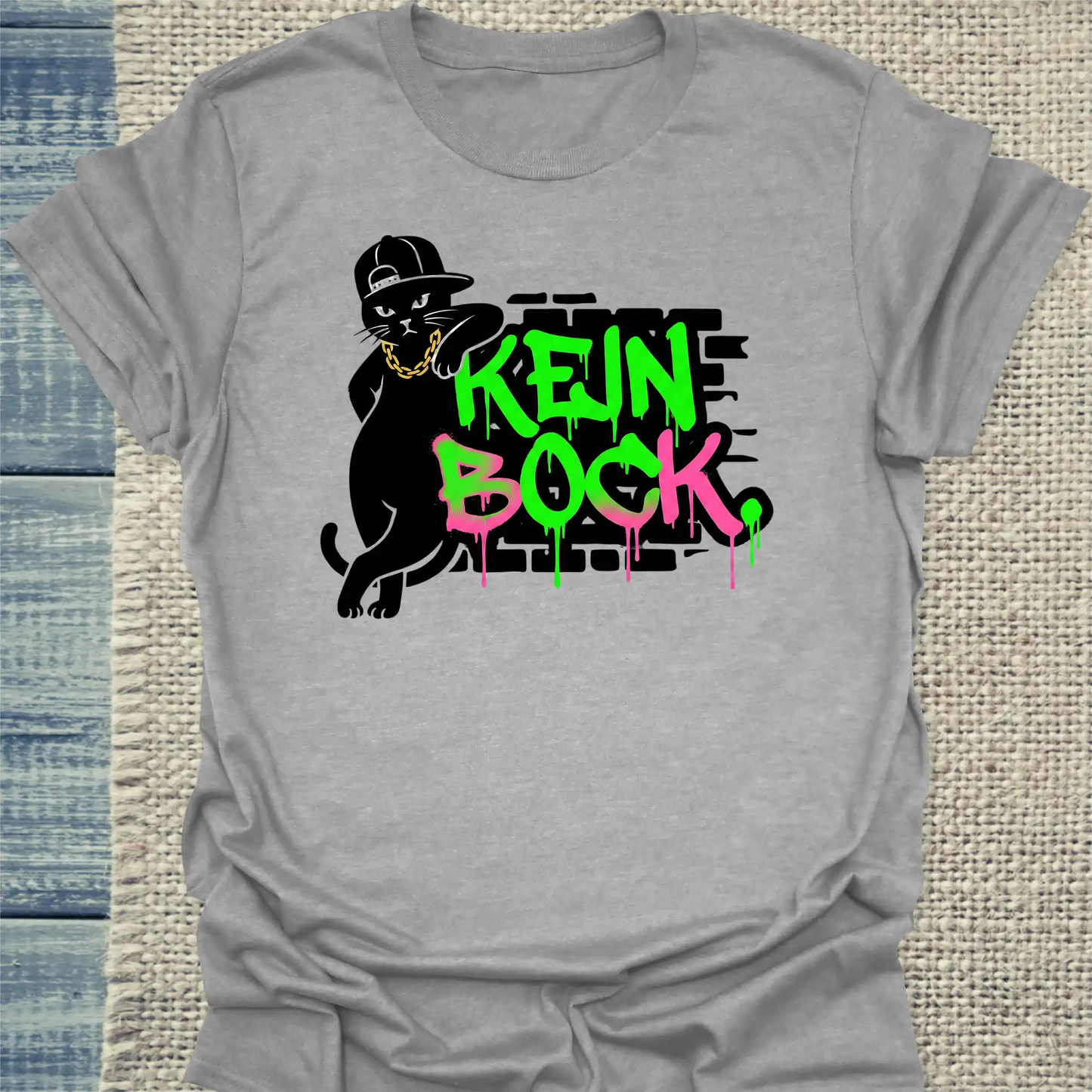 T-Shirt - Kein Bock - Unisex - Katze Grau