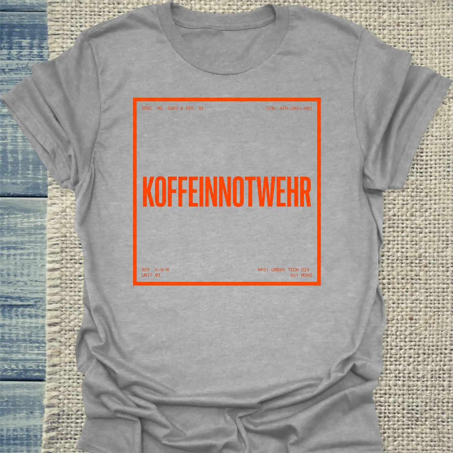 T-Shirt - Koffeinnotwehr - Unisex - Kaffee Grau