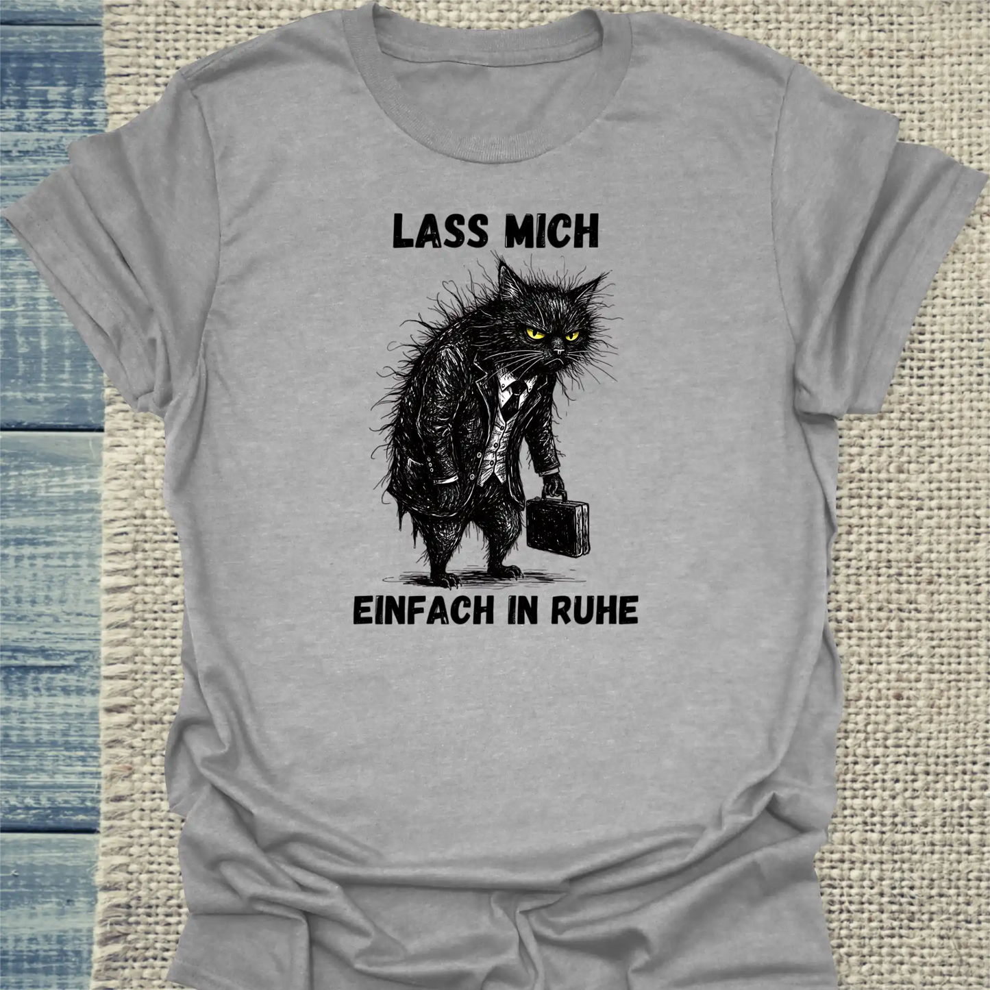 T-Shirt - Lass mich einfach in Ruhe - Unisex - Katze Grau