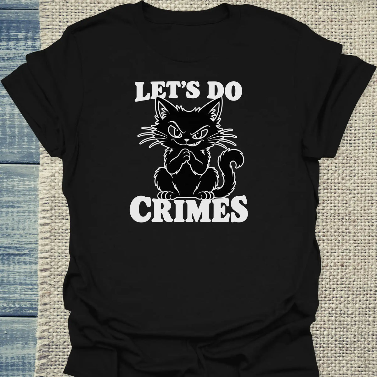 T-Shirt - LET'S DO CRIMES - Unisex - Katze Schwarz