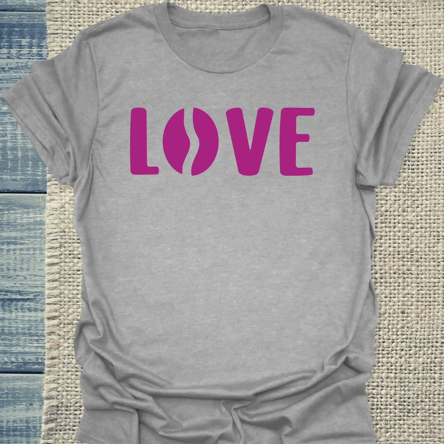 T-Shirt - LOVE - Unisex - Kaffee Grau
