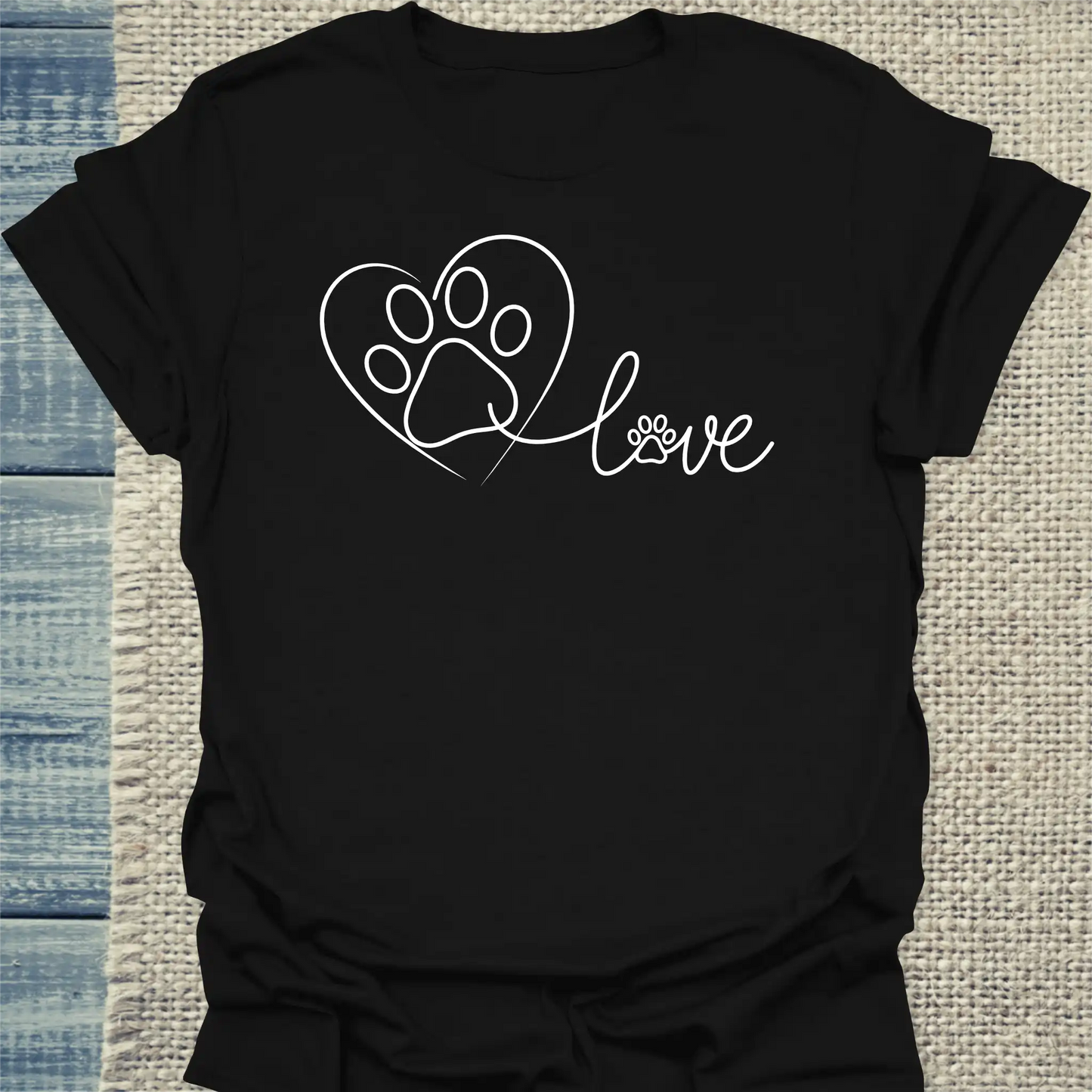 T-Shirt - Love - Pfote - Unisex - Katze Schwarz