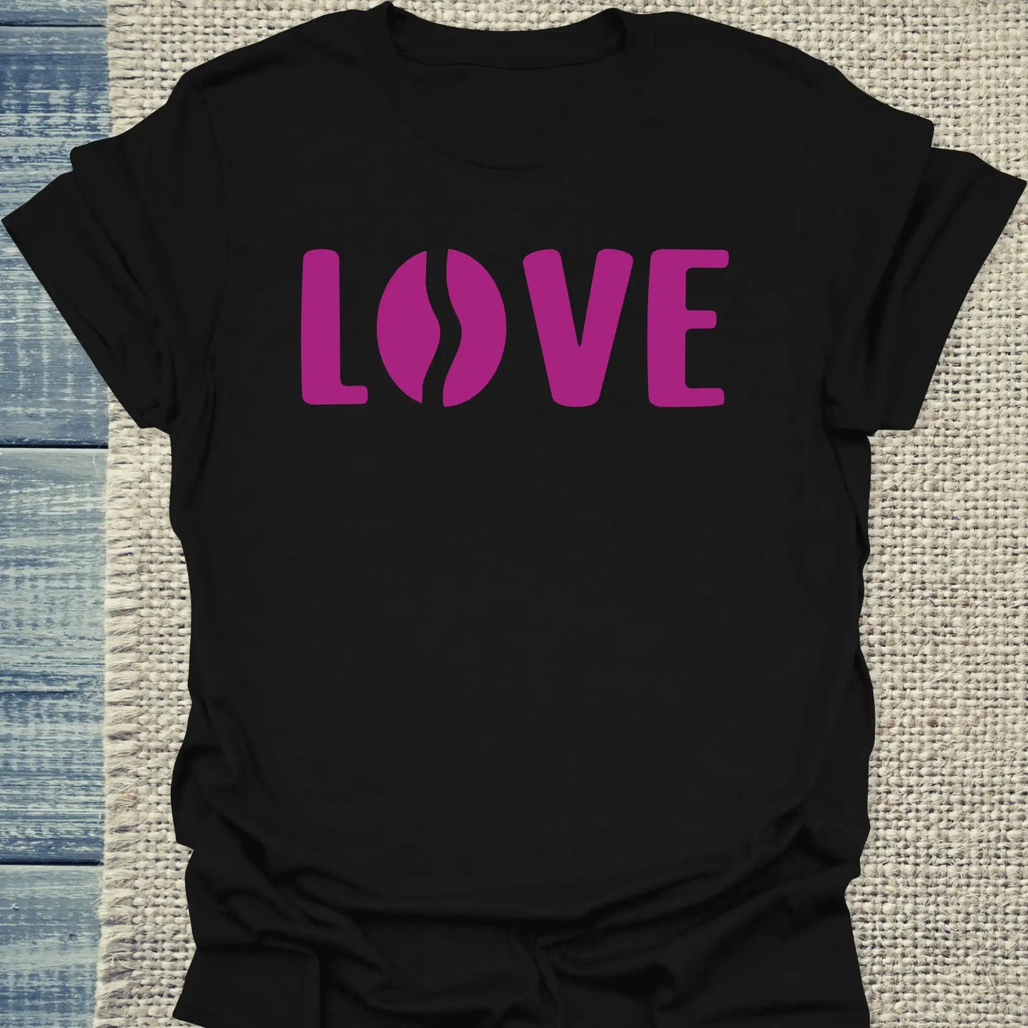 T-Shirt - LOVE - Unisex - Kaffee Schwarz