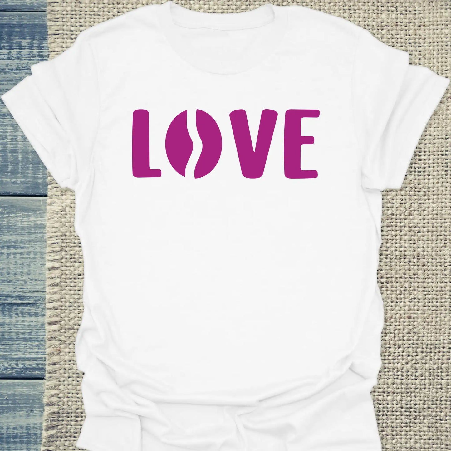 T-Shirt - LOVE - Unisex - Kaffee Weiß