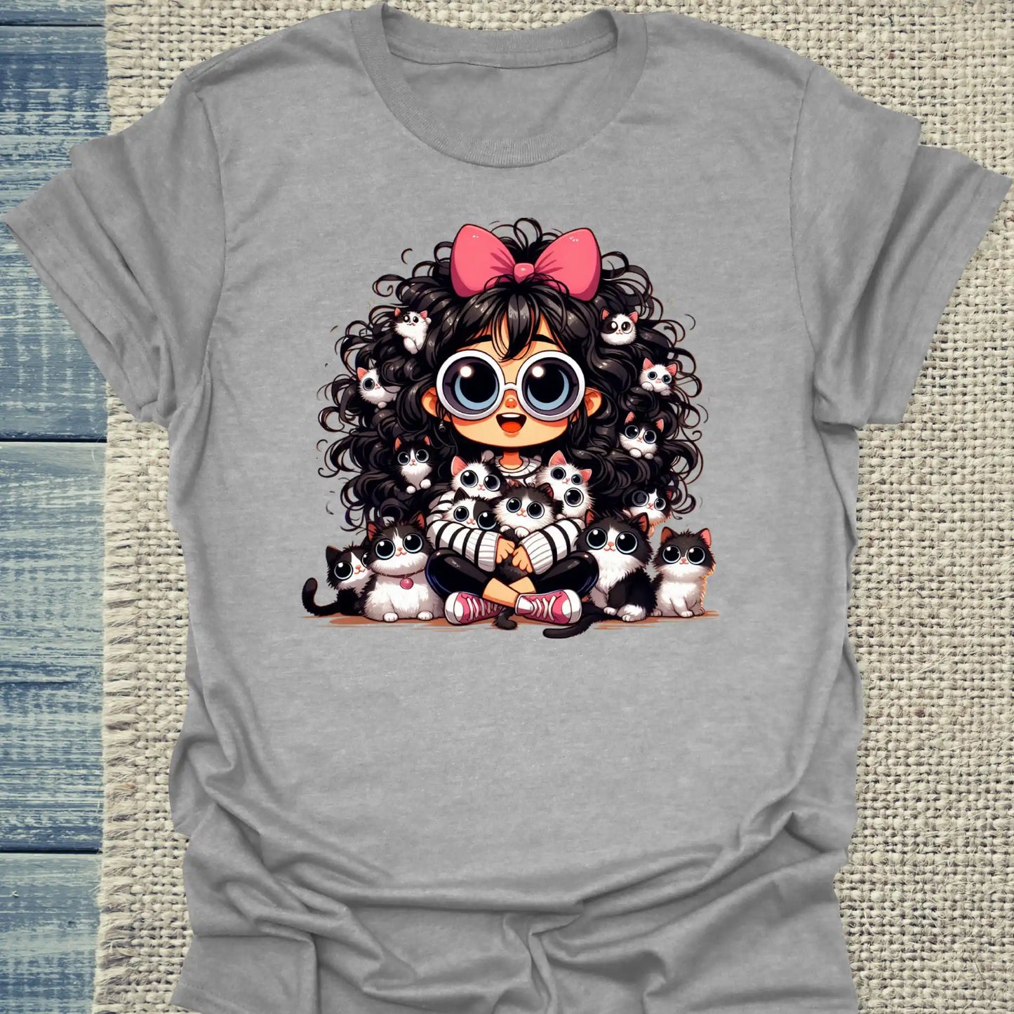 T-Shirt - Meine Katzen - Unisex - Katze, Cat Lady Grau