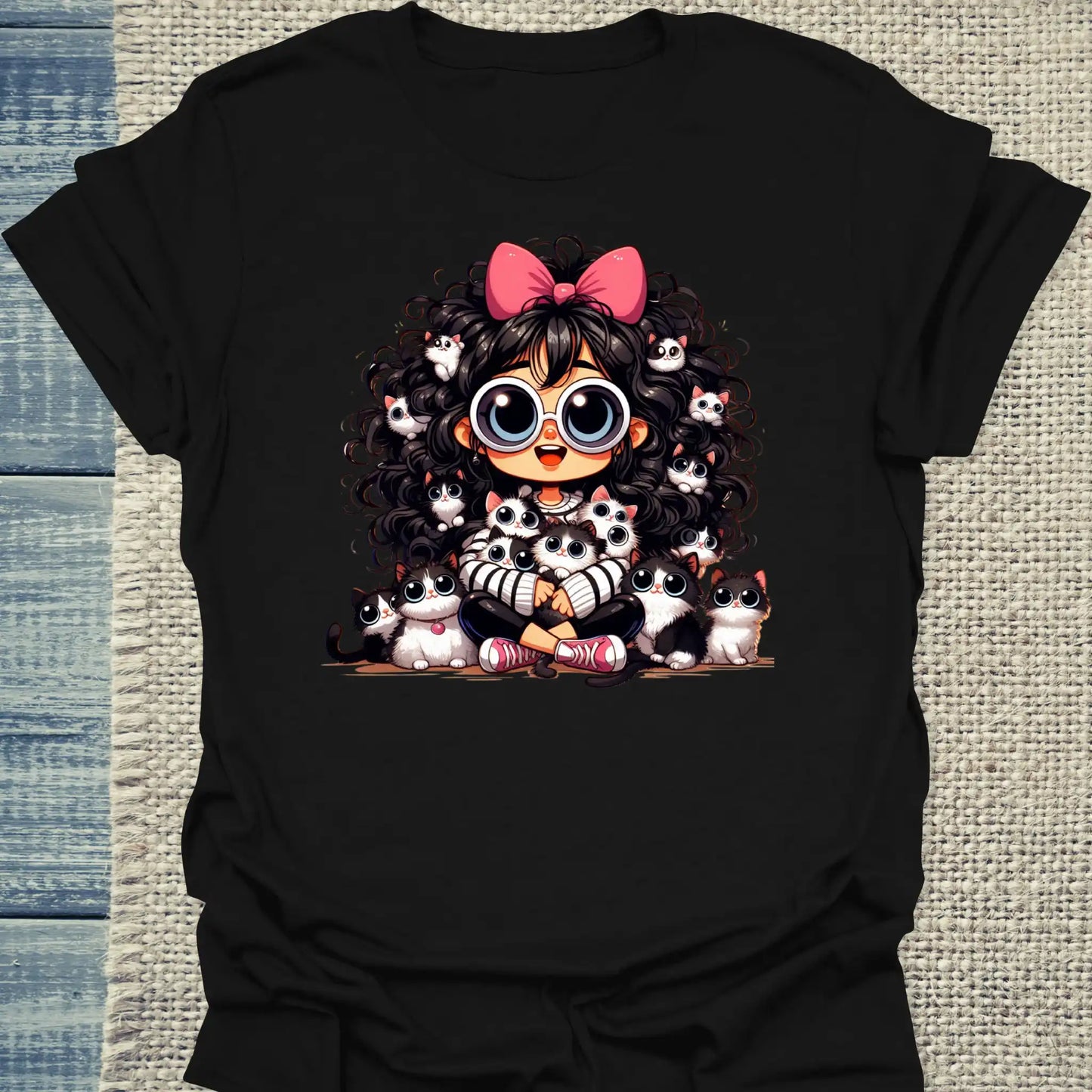 T-Shirt - Meine Katzen - Unisex - Katze, Cat Lady Schwarz