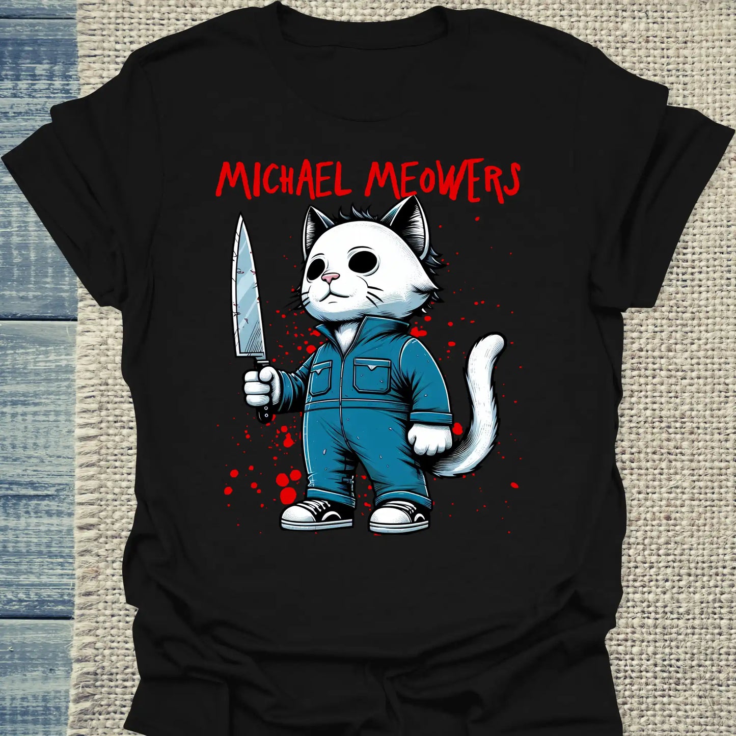 T-Shirt - Michael Meowers - Unisex - Katze, Cat Guy Schwarz