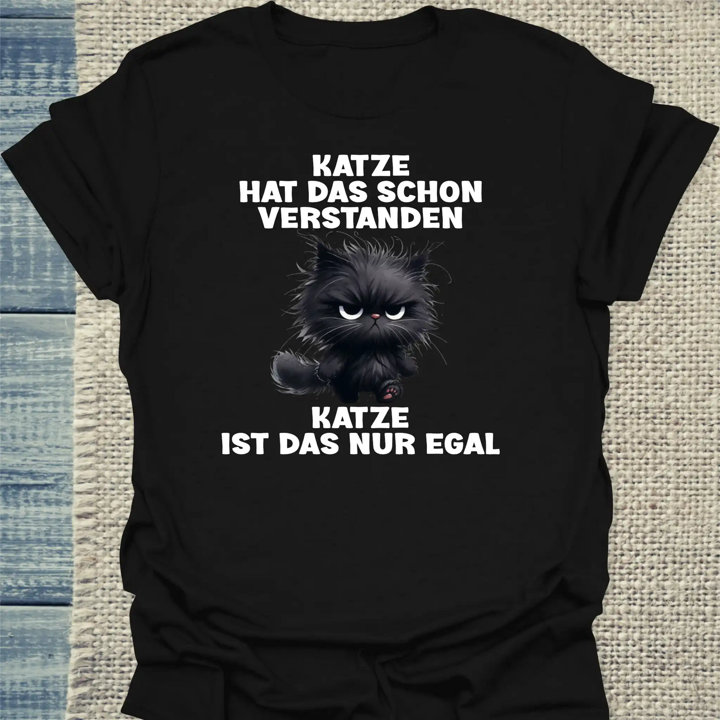 T-Shirt - Nur egal - Unisex - Katze Schwarz