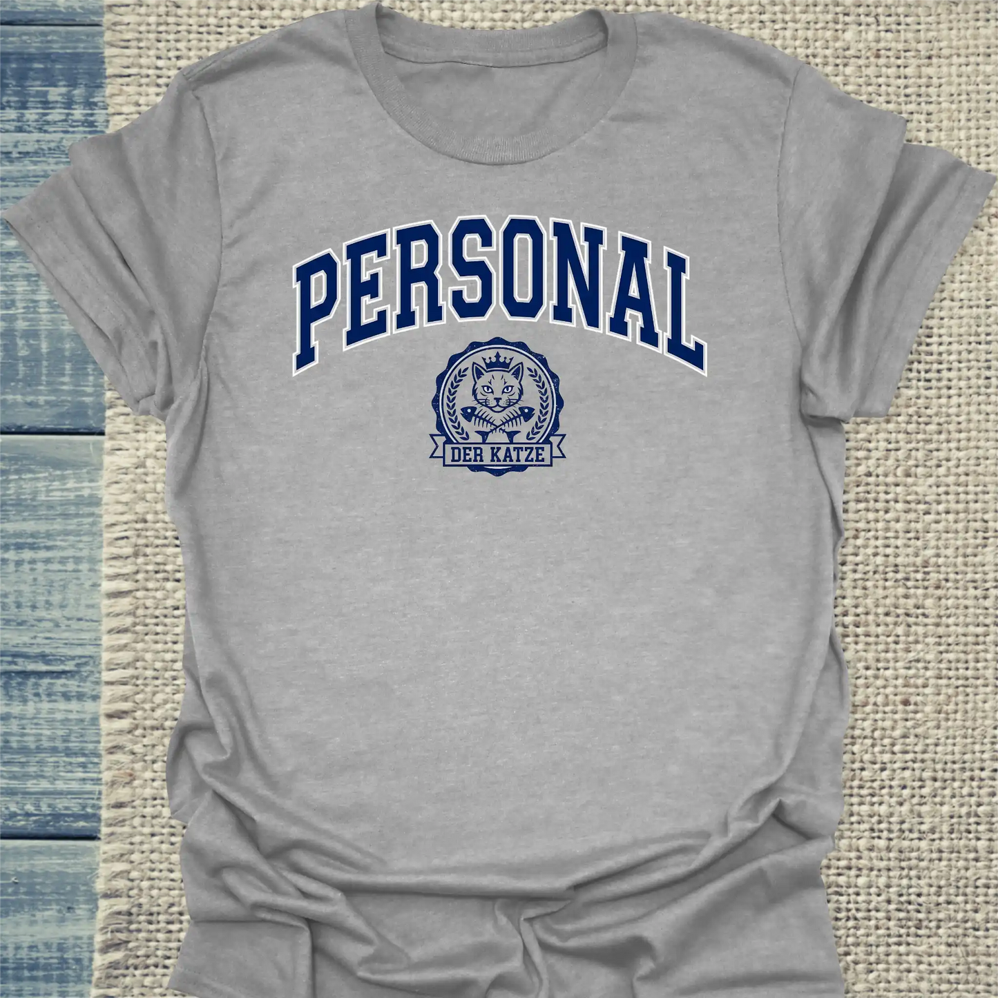 T-Shirt - Personal - Unisex - Katze Grau