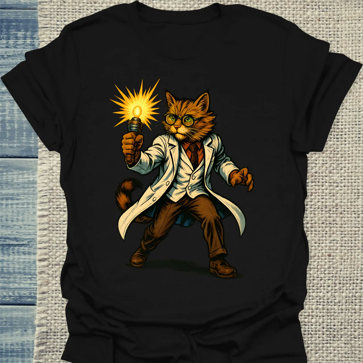 T-Shirt - Professor Schnurrfekt - Superpfoten - Unisex - Superpfoten Schwarz