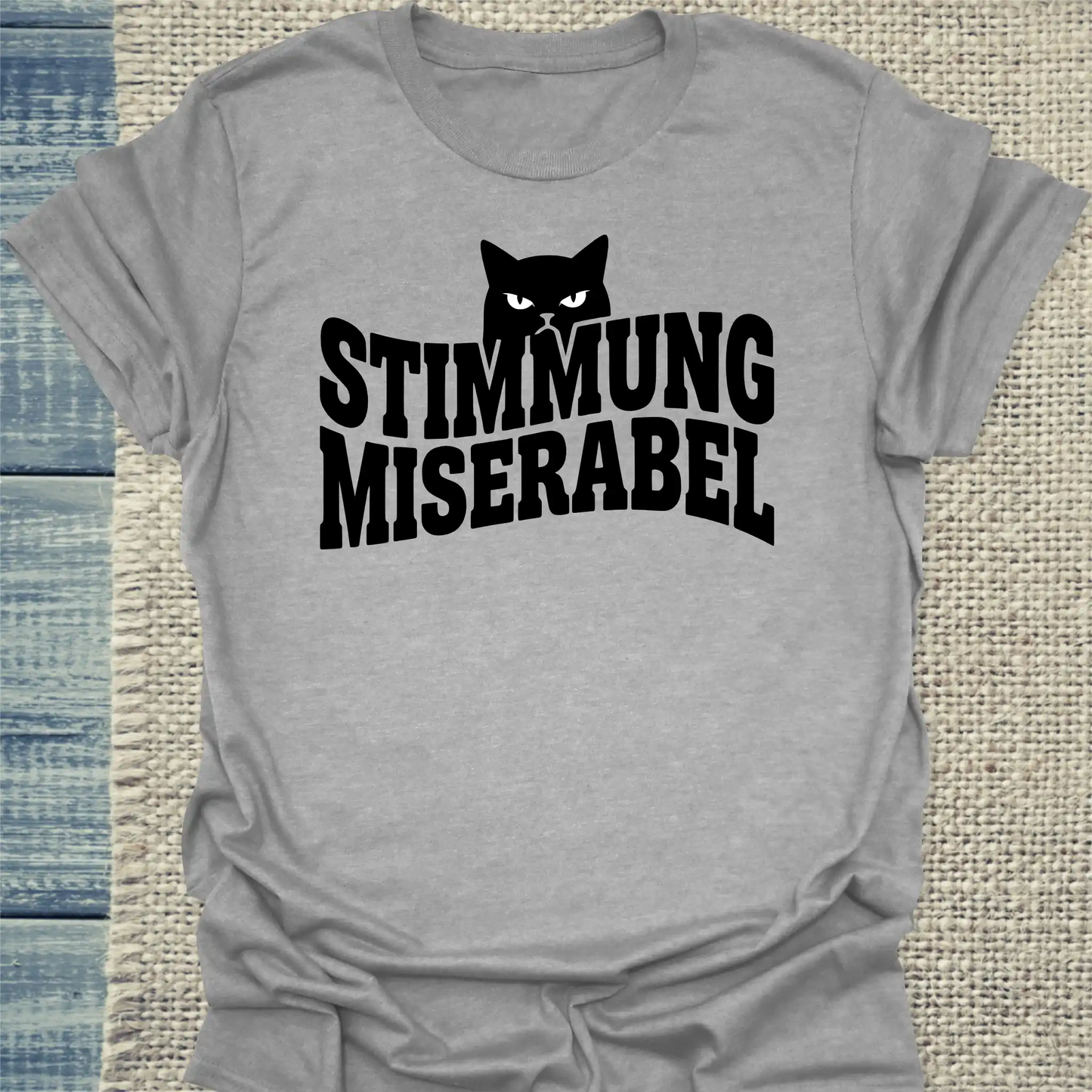T-Shirt - Stimmung miserabel - Unisex - Katze Grau