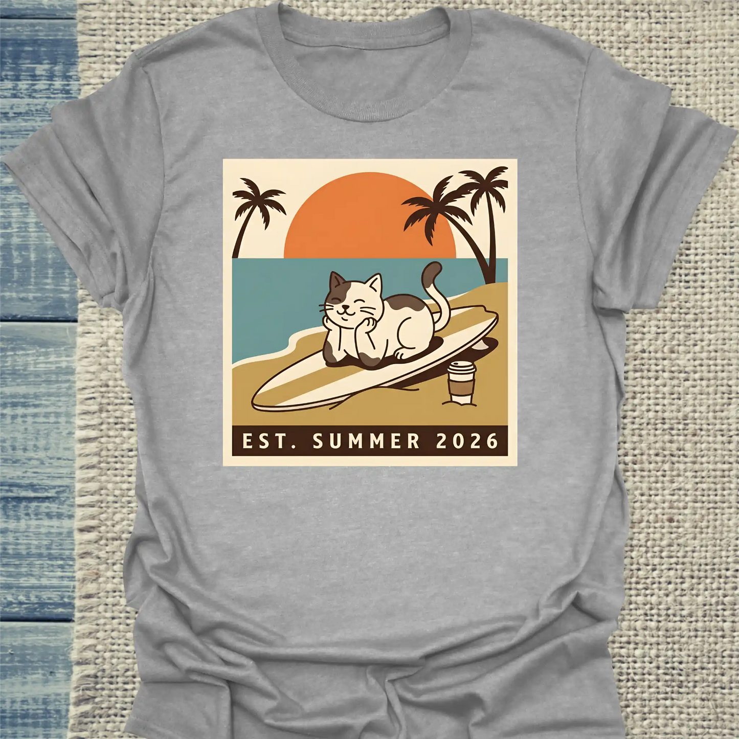 T-Shirt - Summer 2026 - Unisex - Katze, Sommer Grau